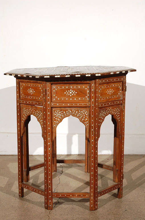 19th Century Anglo-Indian Octagonal Table with Inlay Chess Board