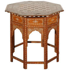 Anglo-Indian Octagonal Table with Inlay Chess Board