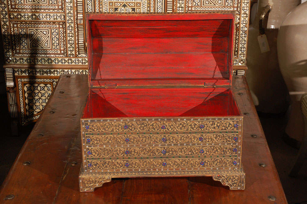 Set of Three Decorative Asian Thai Gilt Boxes 4