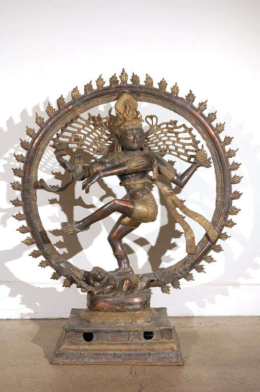 Antique Indian Bronze Statue of Shiva Nataraja
