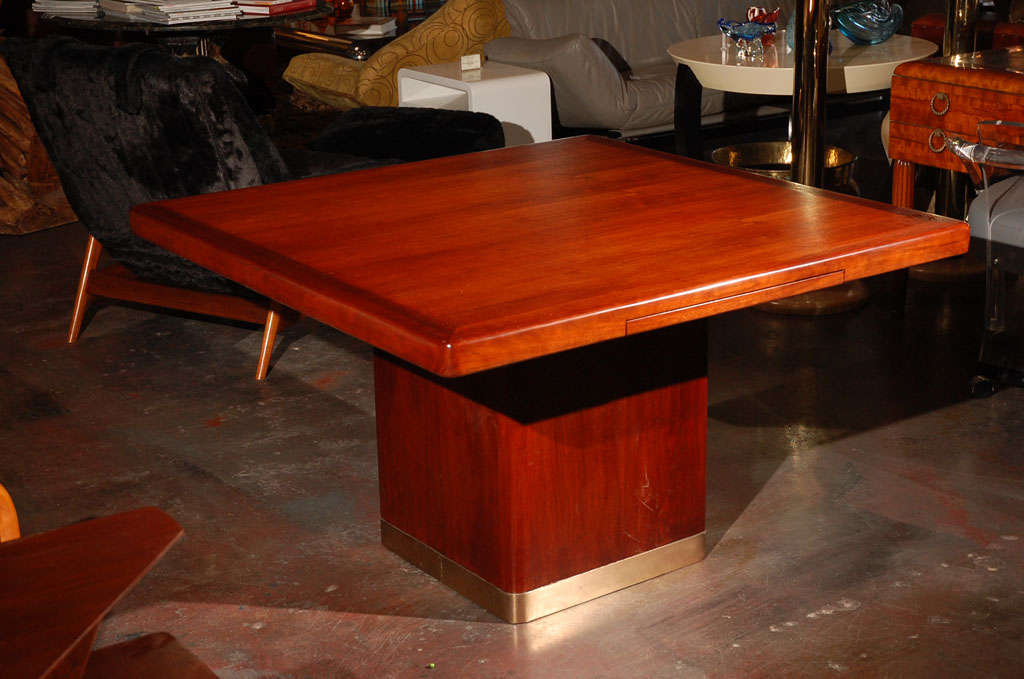 Modernist Walnut Dining or Center Table by Hiebert