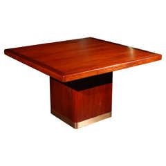 Modernist Walnut Dining or Center Table by Hiebert