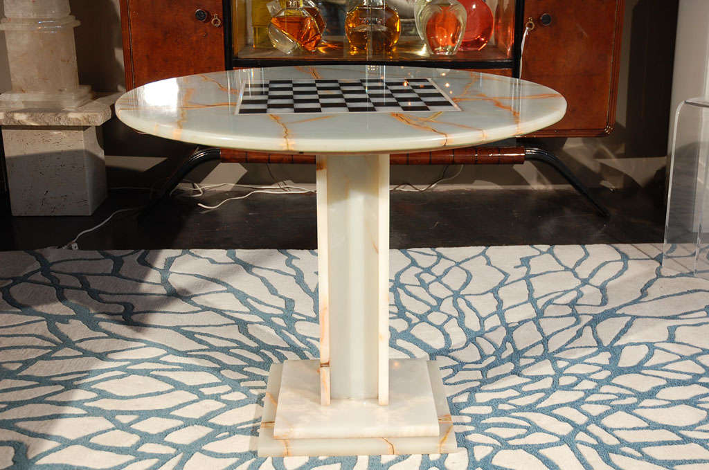 20th Century Gorgeous Vintage  Italian Onyx Game Table