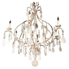 Vintage Large Pineapple Shaped Rock Crystal Chandelier