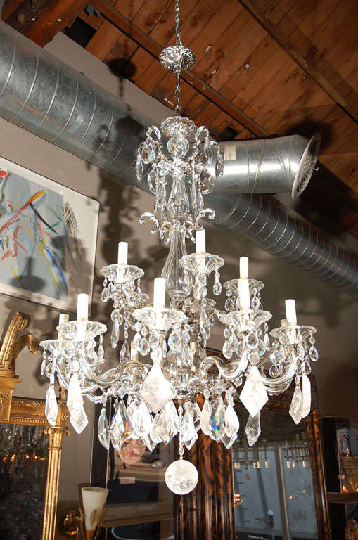 15 Light Lead and Rock Crystal Chandelier