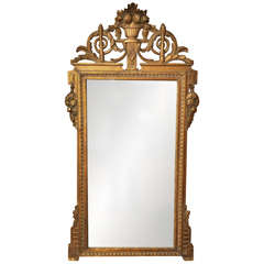 Baltic Carved Giltwood Mirror, Circa 1900