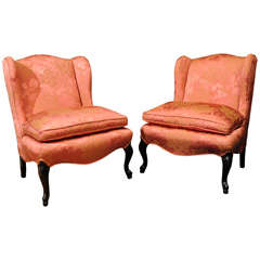 19th c. Pair of Louis XV Style Upholstered Chaises