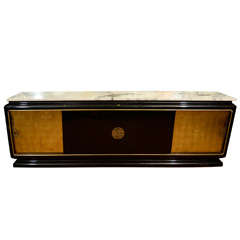James Mont Style Black Lacquer and Gilt Sideboard