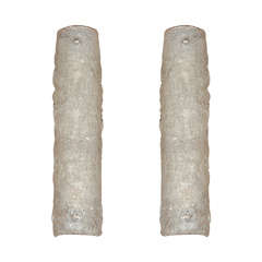 Pair of Kalmar Ice Glass Vanity Sconces