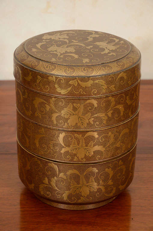 Fine Japanese Meiji Lacquered Stacking Box