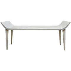 Attractive White Lacquer Bench