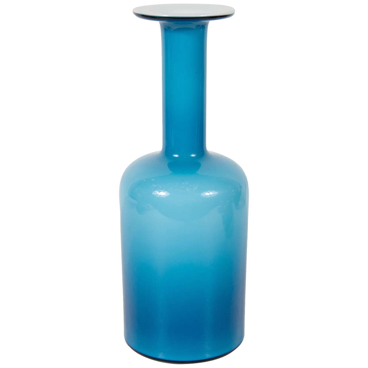 Mid-Century Modernist Turquoise Glass Vase by Otto Brauer for Holmegaard