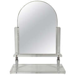 Vintage Ultra Chic Mid-Century Modernist Lucite and Chrome Vanity Mirror