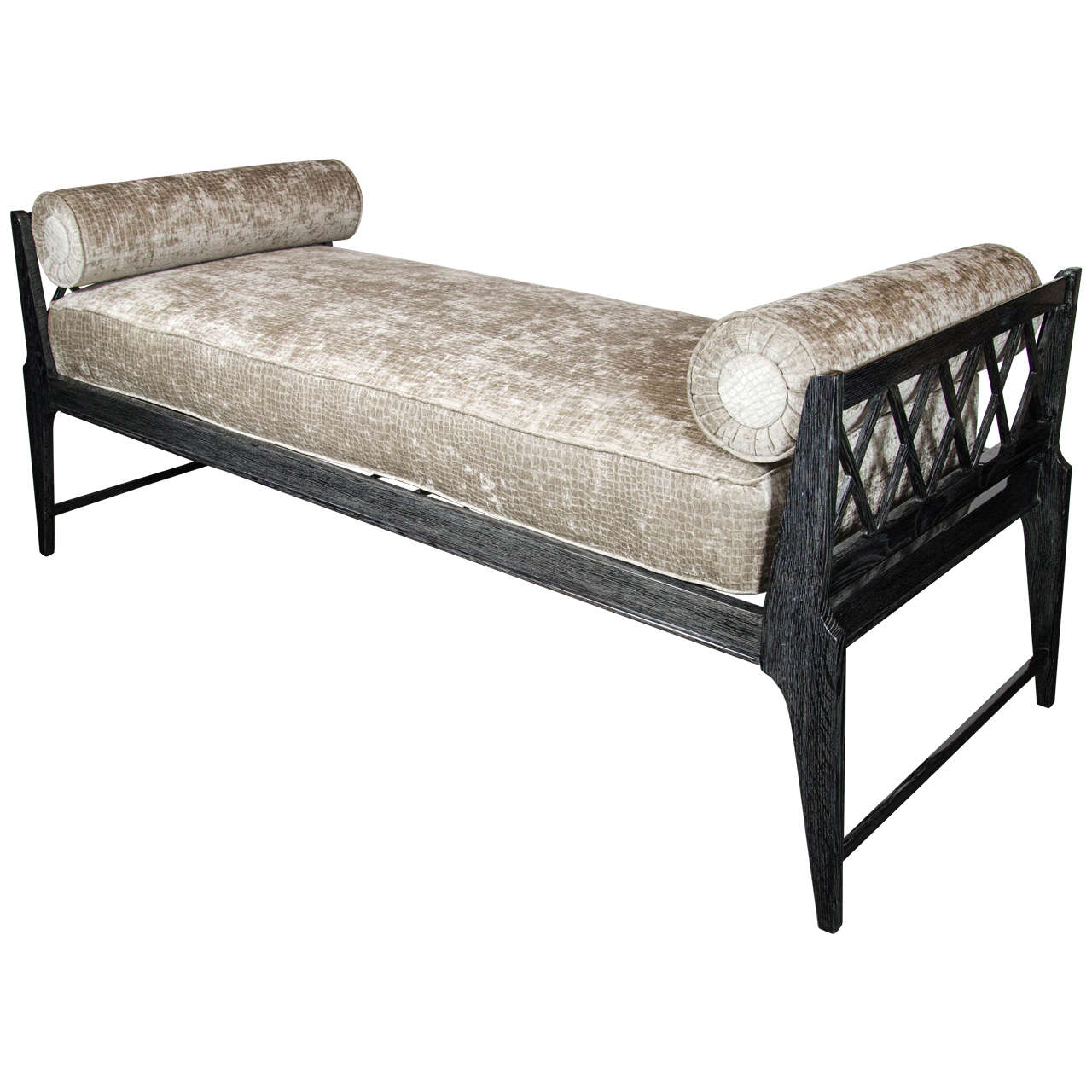 Mid-Century Modernist Silver Ceruse Daybed in the Manner of Andre Arbus