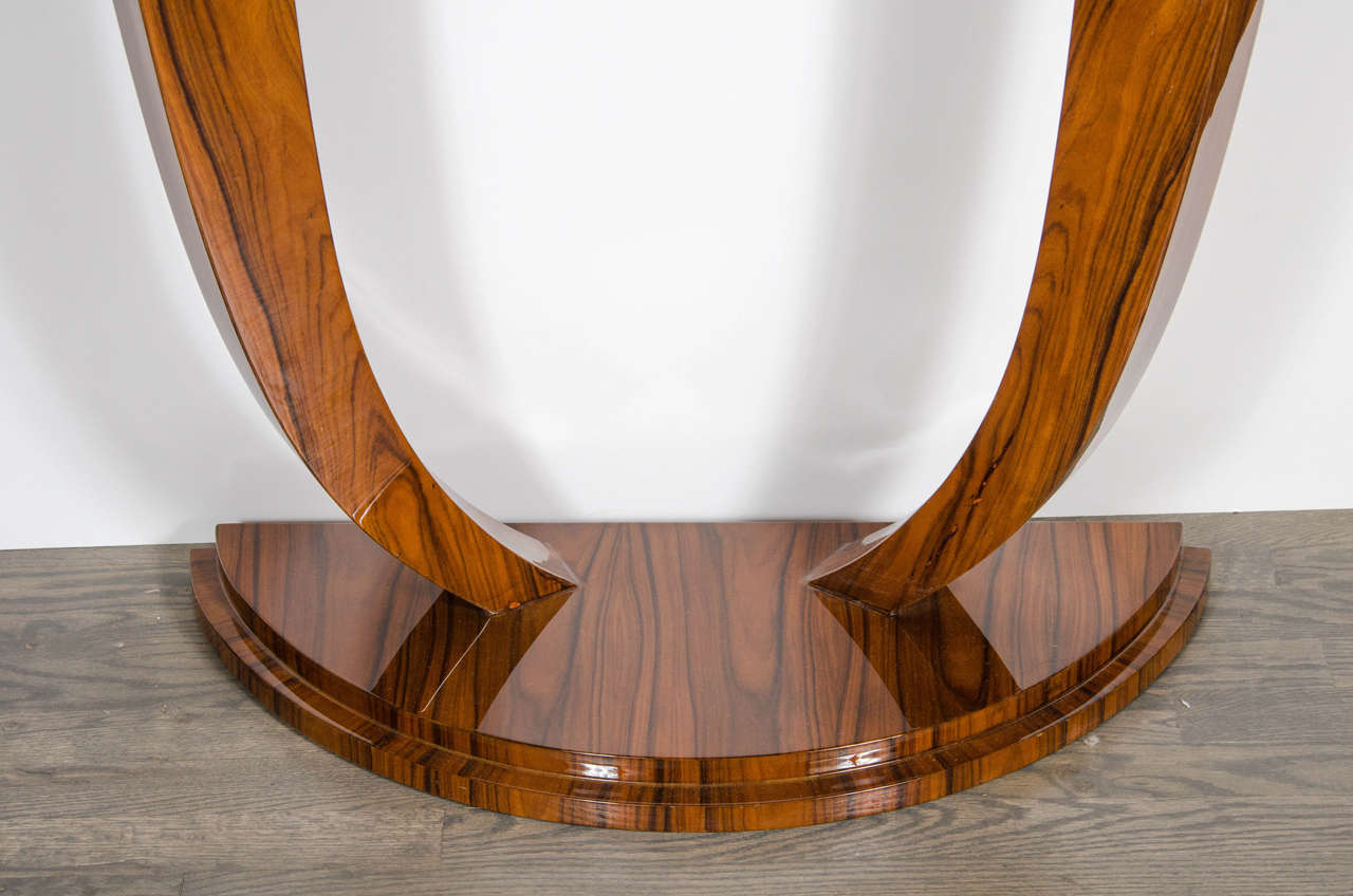 art deco demilune table