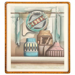 Original Lithograph by James Carter with Southwest Pottery Theme