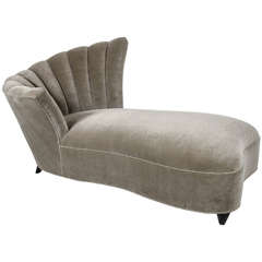 1940s Hollywood Channel Back Asymmetrical Form Chaise