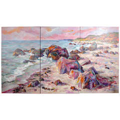 Tryptych Painting by Jonas Gerard "North Shore Marthas Vineyard"