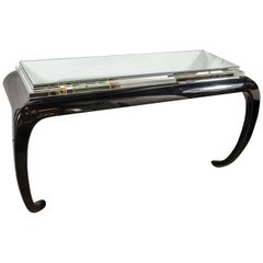 Sophisticated Mid-Century Modernist Scroll Form Console Table