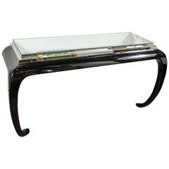 Mid-Century Modernist Scroll Form Console Table in the Manner of Karl Springer 12