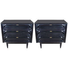 Stunning Pair of Sculptural Mid-Century Modernist Chests or Nightstands