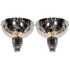 Pair of Art Deco Skyscraper Style Sconces in the Manner of Jean Perzel
