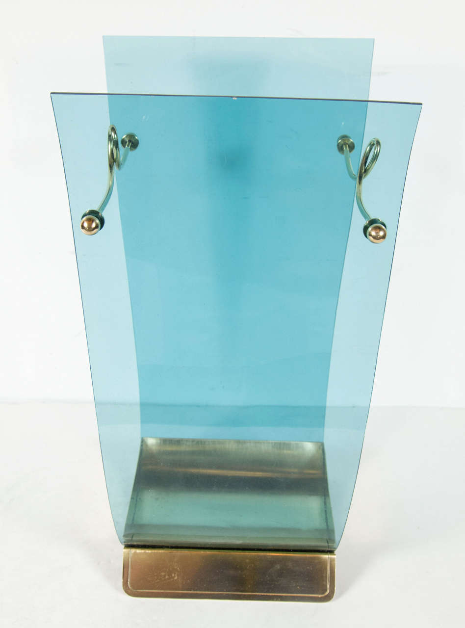 Gorgeous Mid-Century Modernist Umbrella Stand in the Manner of Adnet 2