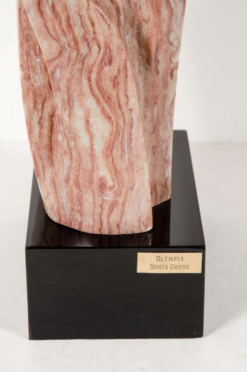 Mid-20th Century Mid-Century Modernist Exotic Marble Sculpture by Doris Gross