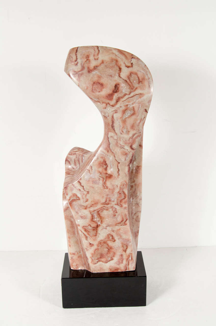 Mid-Century Modernist Exotic Marble Sculpture by Doris Gross 2