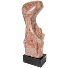 Mid-Century Modernist Exotic Marble Sculpture by Doris Gross