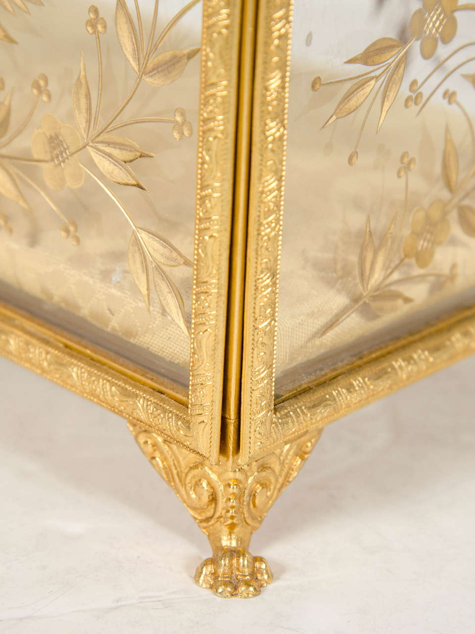 Exquisite French Empire Bronze Ormolu Mounted Crystal Box 3
