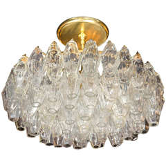 Brilliant Handblown Murano Glass Polyhedral Chandelier Signed by Venini