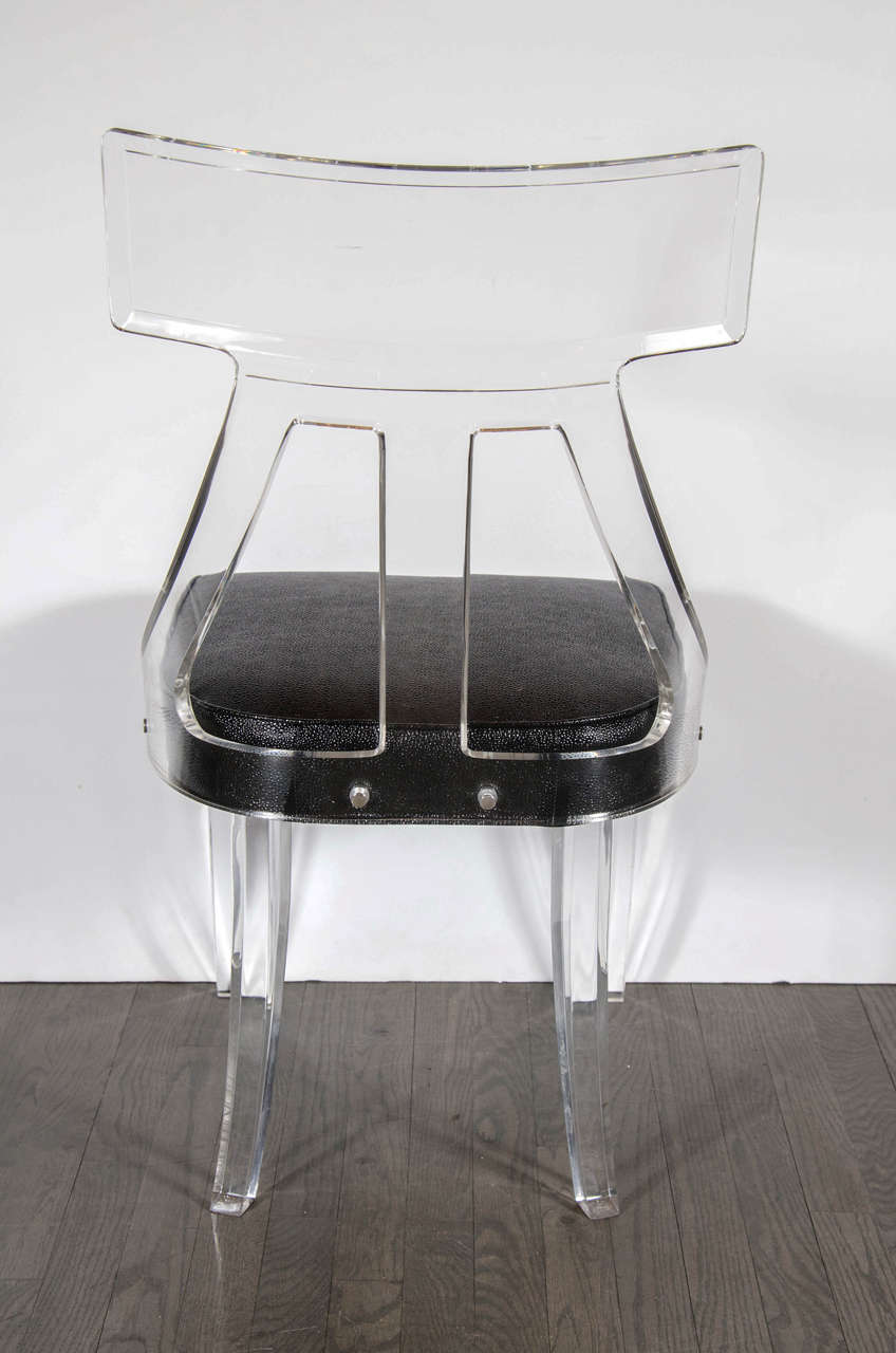 Luxe Mid-Century Modernist Klismos Occasional Chair In Excellent Condition In New York, NY