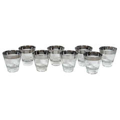 Set of Eight Vintage Tapered Rock Barware Glasses by Dorothy Thorpe