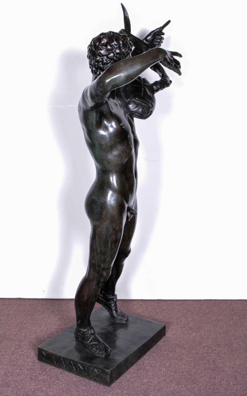 Large, Original Bronze Fully Nude Male 