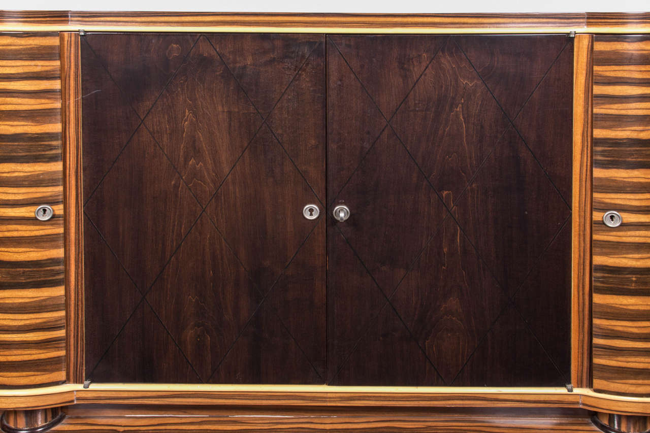 20th Century French Art Deco Macassar Ebony Cabinet Attributed to A. Guenot