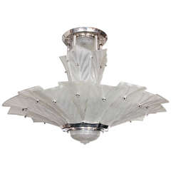 Palatial French Art Deco Chandelier, Signed Sabino