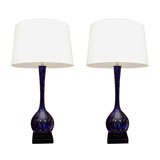 Pair of Swedish Glass Table Lamps