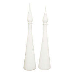 Pair of Tall, Glass Decorative Decanters
