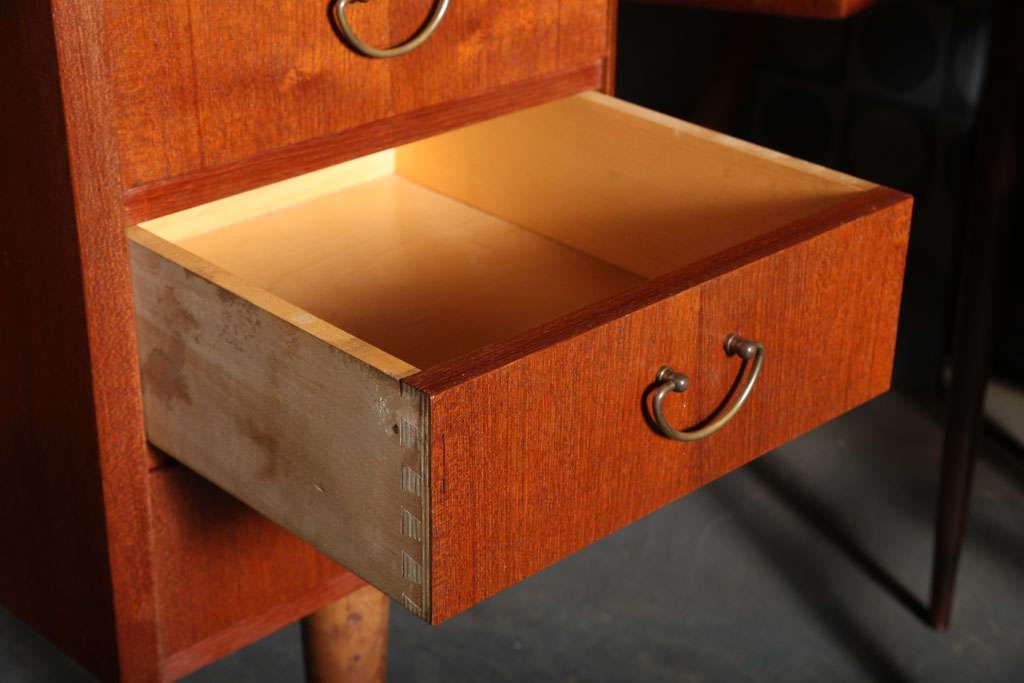 Danish Modern Kidney-Shaped Teak Desk with Tambour Doors 4