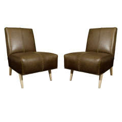 Pair of Armless Lounge Chairs by Paul László