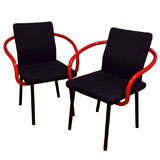 Pair  Ettore  Sottsass  "mandarin"  Chairs  By  Knoll