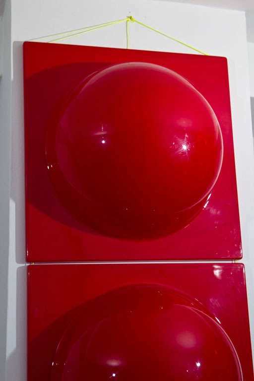 Late 20th Century Set  Of  Three  Verner  Panton  Red Panels