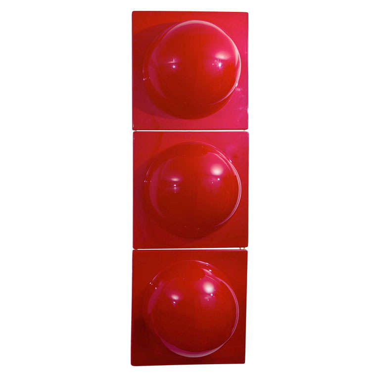 Set  Of  Three  Verner  Panton  Red Panels