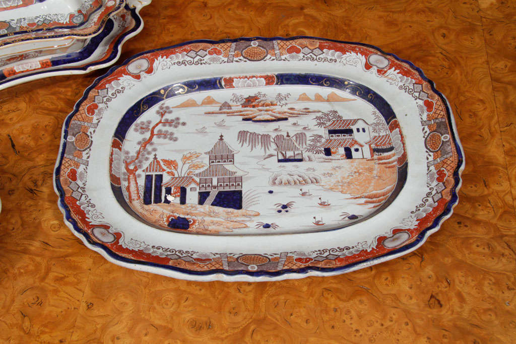 English Mid-19th Century Ashworth Mason's Imari Ironstone Dinner Service