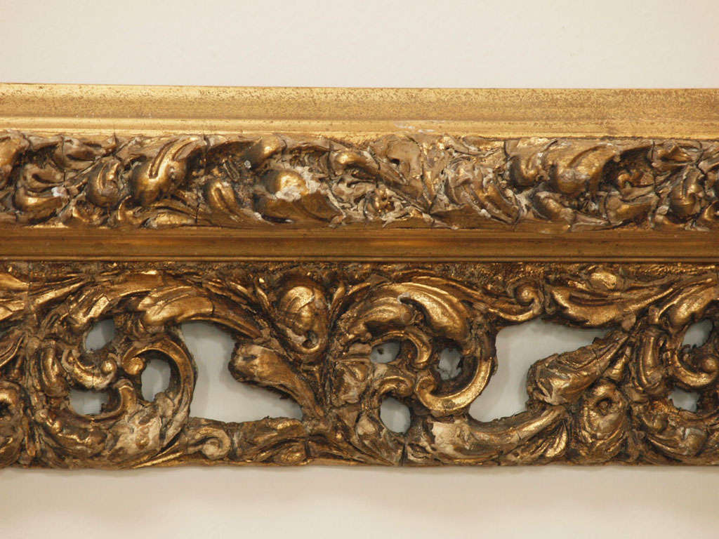 Early 20th c Rococo Style Carved Giltwood Italian Frame For Sale 1