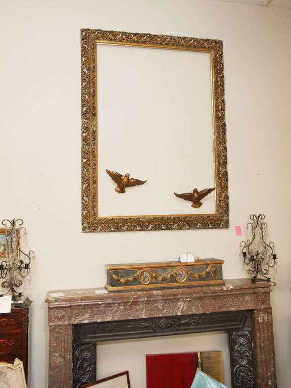 Early 20th c Rococo Style Carved Giltwood Italian Frame For Sale 2