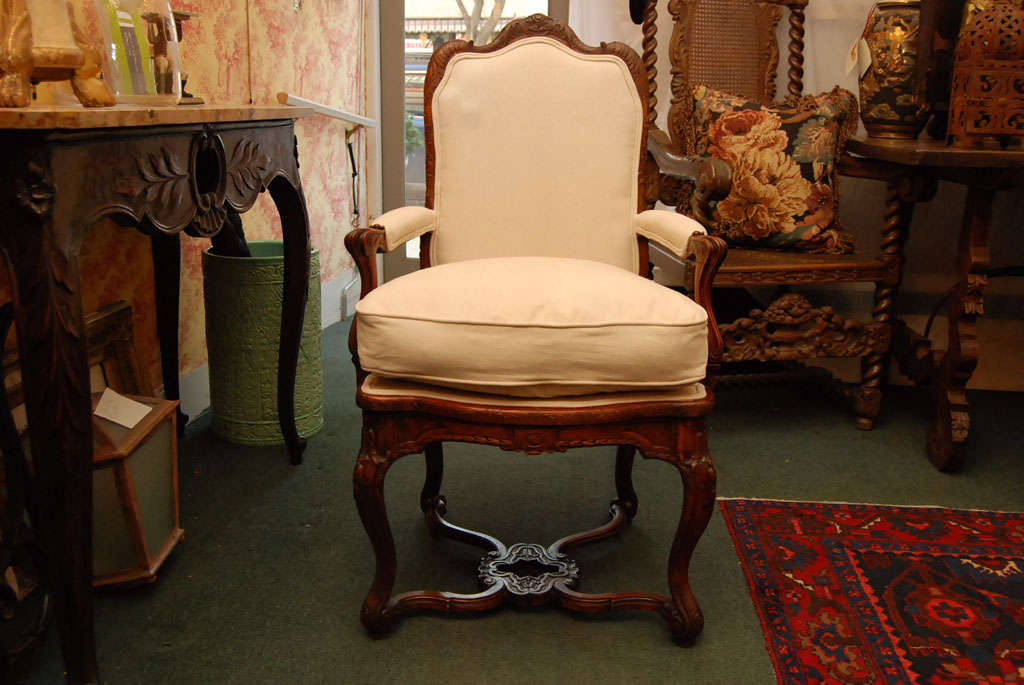 A hand carved Portuguese Arm chair
