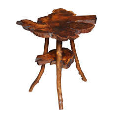19TH CENTURY YEW CRICKET TABLE