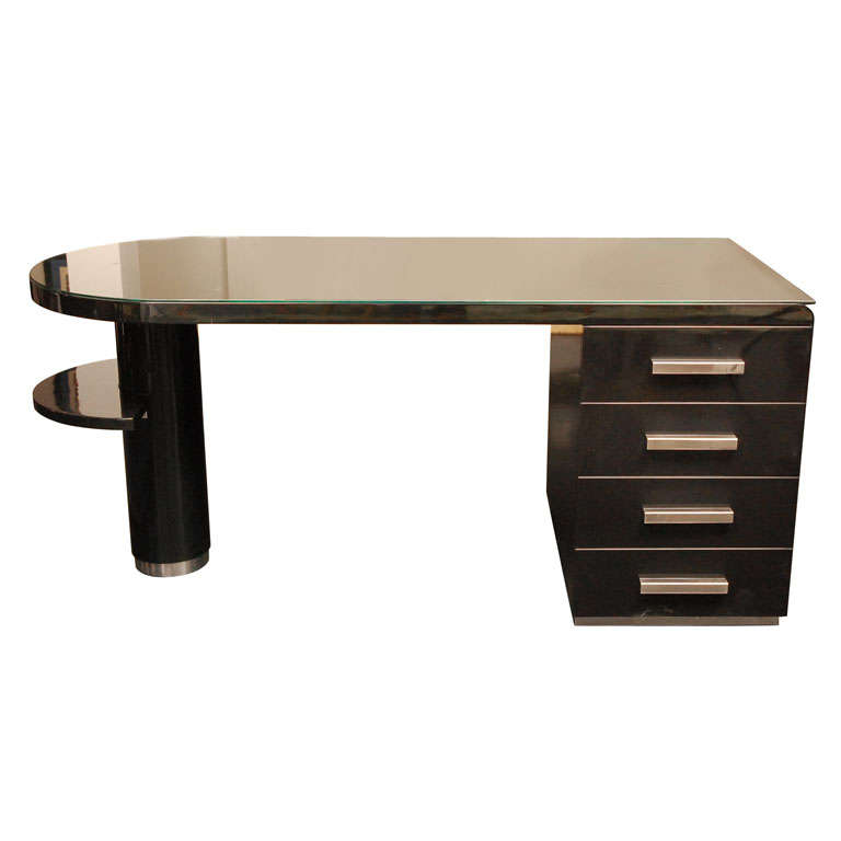 Black Lacquer Desk For At 1stdibs Black Lacquer Desk For